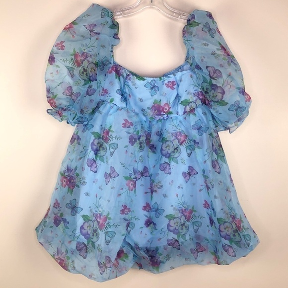 NWOT SHEIN Women’s blue floral fairycore dress - Picture 4 of 7